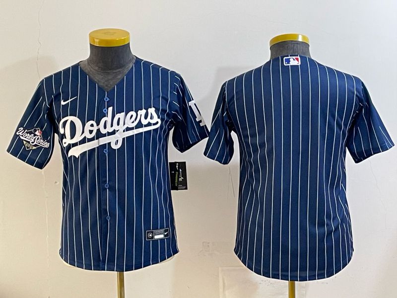 Youth Los Angeles Dodgers Blank Blue Stripe Game 2026 Nike MLB Jersey style 03